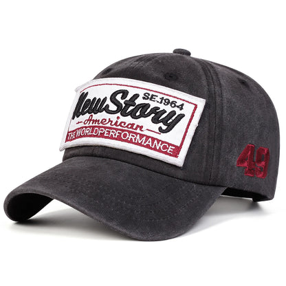 NEW STORY Letter Embroidery Wash Baseball Caps