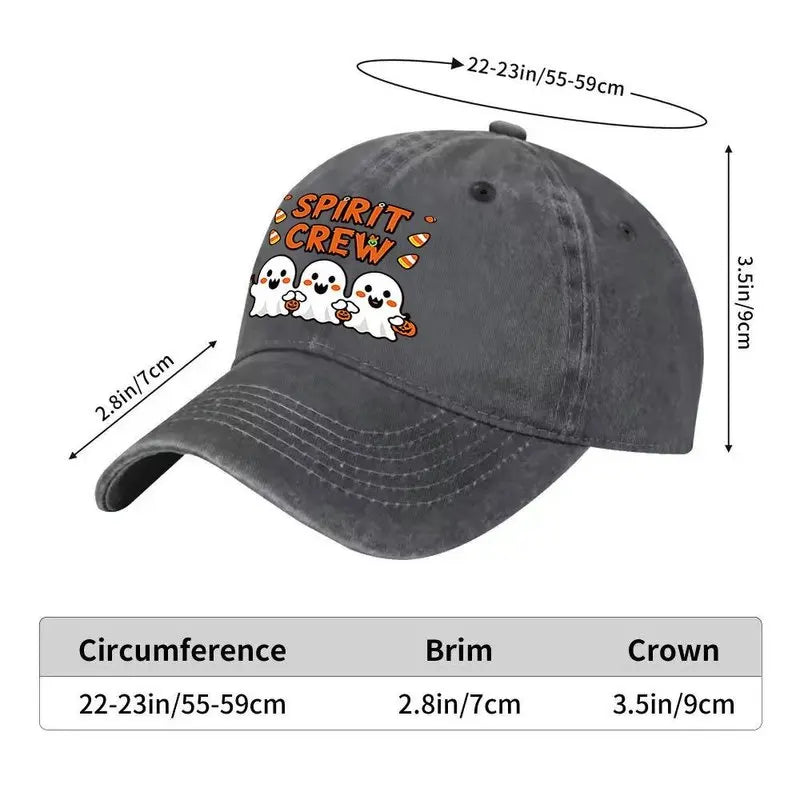Halloween Ghost Pumpkin Print Baseball Cap