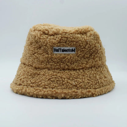 Autumn Winter Warm Hat Men Women Thick Plush Bucket Hat