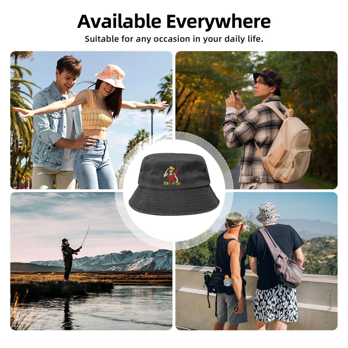 One Piece Monkey D Luffy Gear Anime Manga Bucket Hat