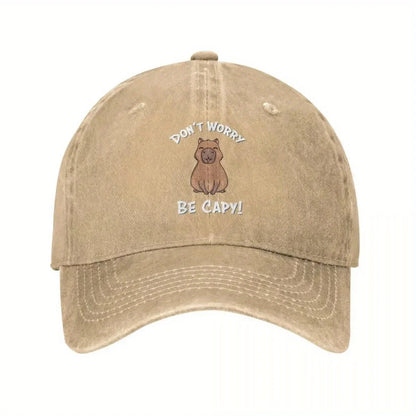 Don't Worry Be Capy Capybara Baseball Cap