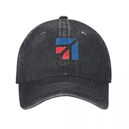 Cessna Logo Baseball Cap American Aircraft Manufacturer y2k Retro Men