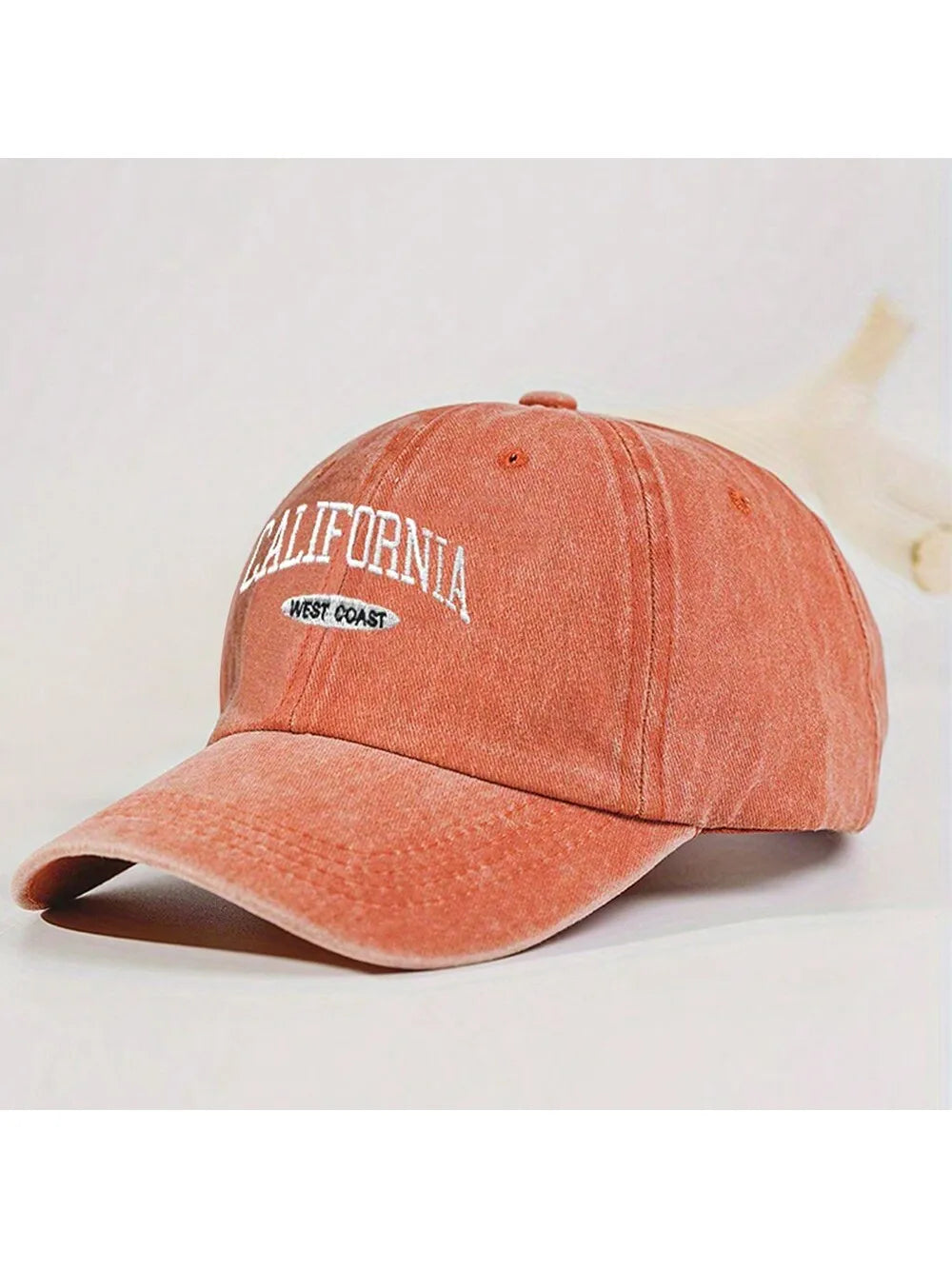 Vintage Embroidered Letter Wide Brim Baseball Cap