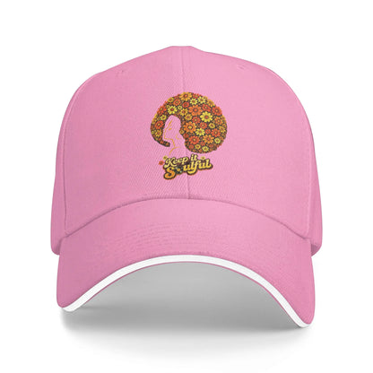 Afro Soul Music Floral Hair 70s Funk Retro Disco Baseball Cap