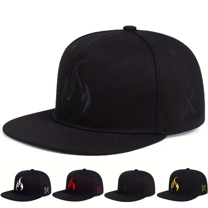Unisex Flame Embroidery Hip-hop Hats Spring Autumn