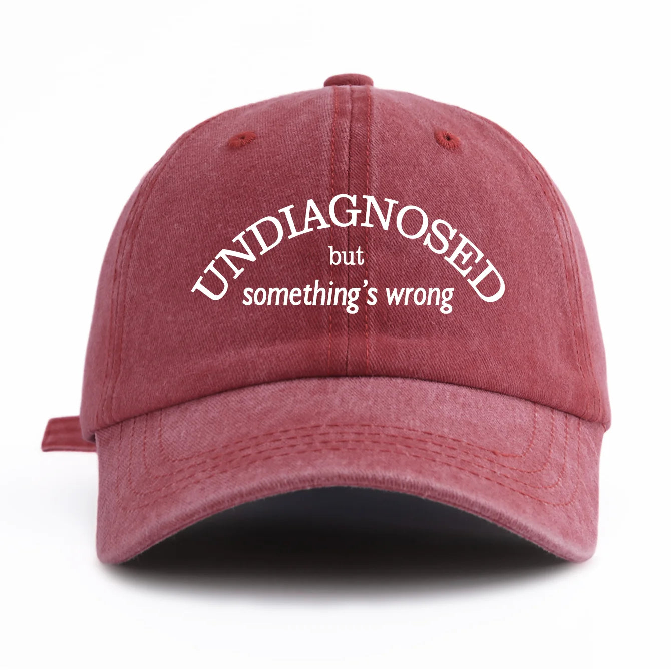 SOMETHING WRONG Print Washed Baseball Cap For Adults
