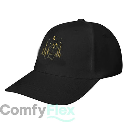 Pink Vintage Baseball Cap Mountain Moon Tree