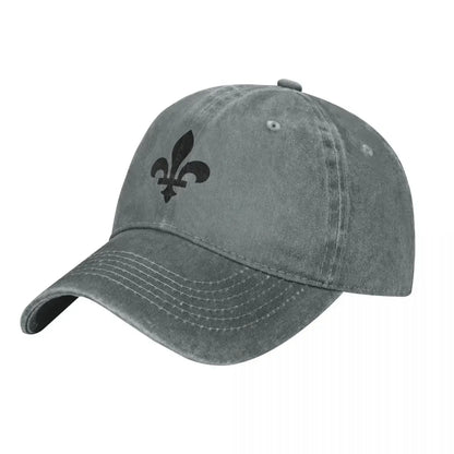 Quebec France Royal Washed Baseball Cap Fleur De Lis Lily
