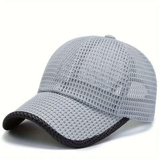 Men's Solid Color Mesh Breathable Baseball Cap