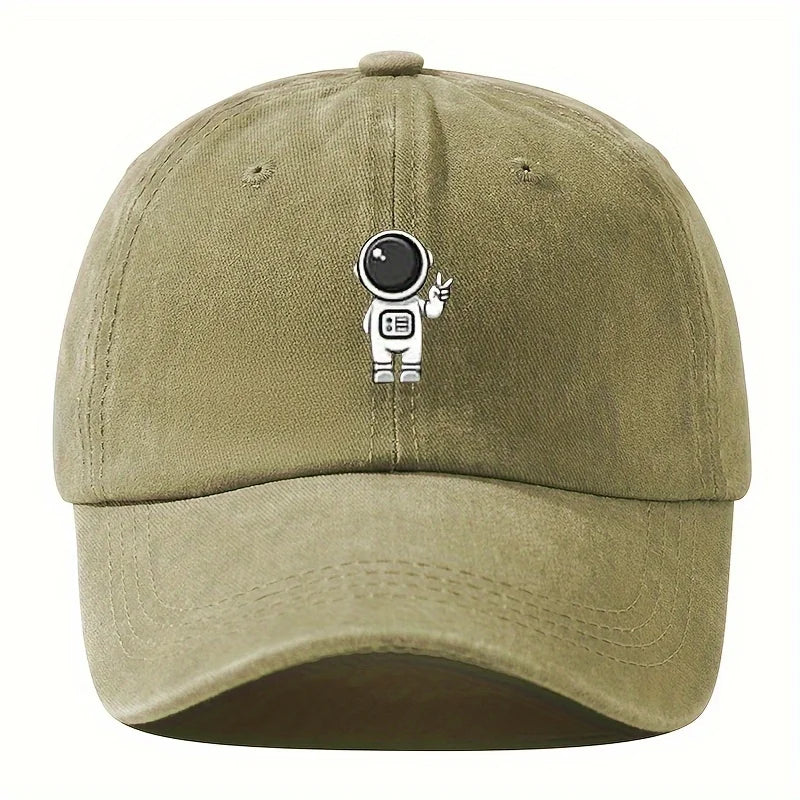 Printed Astronaut Retro Baseball Cap Unisex Adjustable Duckbill Cap