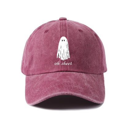 Funny Oh Sheet Ghost Graphic Baseball Cap