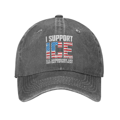 I Support ICE Us Immigration And Customs Enforcement Baseball Cap