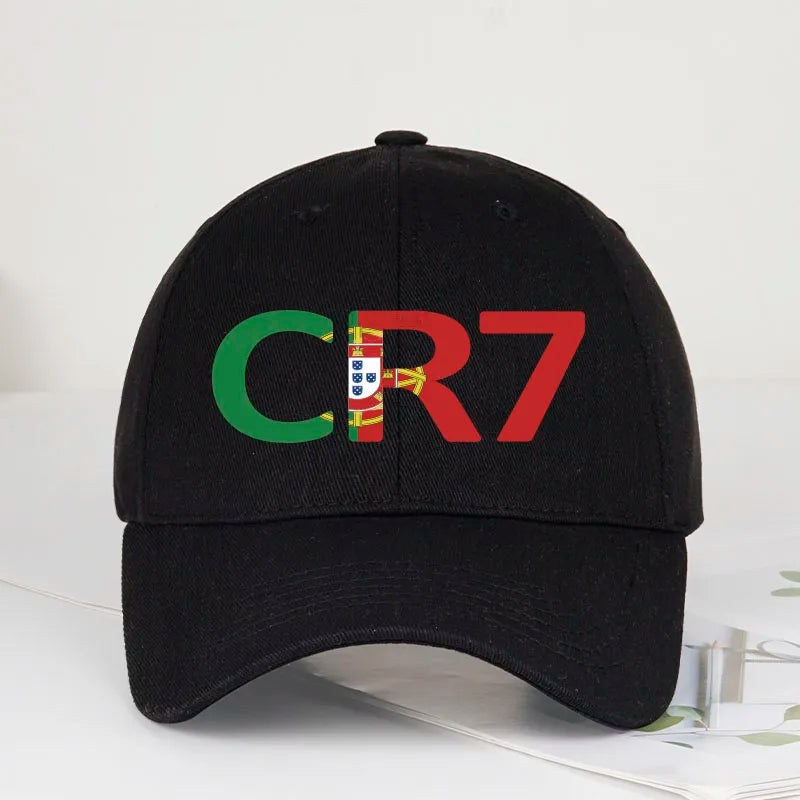 CR7 Portugal Print Black Baseball Cap