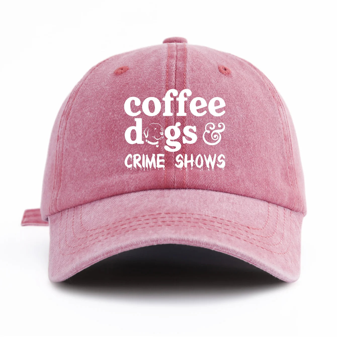 COFFEE DOGS Print Washed Baseball Cap For Adults