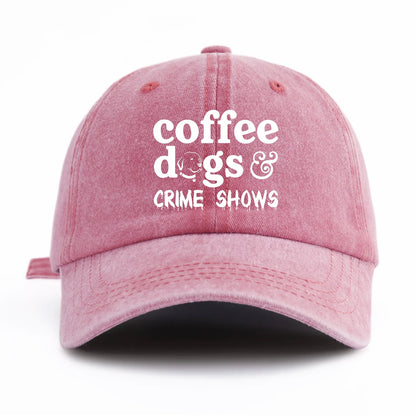 COFFEE DOGS Print Washed Baseball Cap For Adults