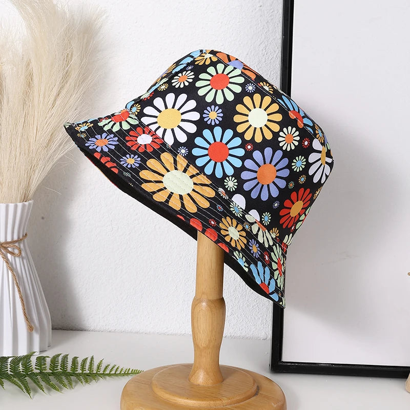 Fashion Trend Full Print Flower Butterfly Hat