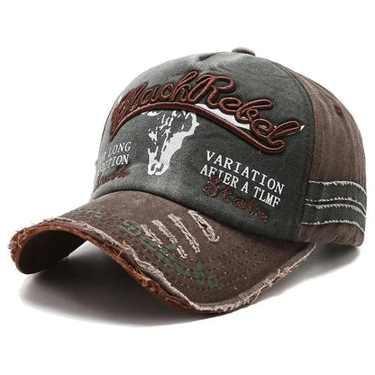 Unisex Washed Cotton Vintage Cap Letter Embroidery Baseball Cap
