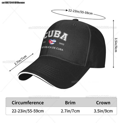 Cuba Baseball Cap EST.1902 La República De Cuba Denim Caps