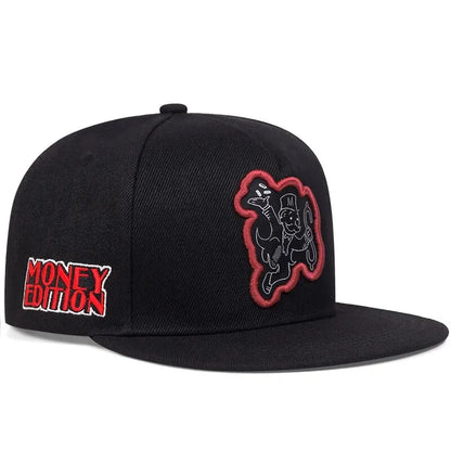 New Snapback Hip Hop Hats Fashion Characte Embroidered Baseball Cap Men
