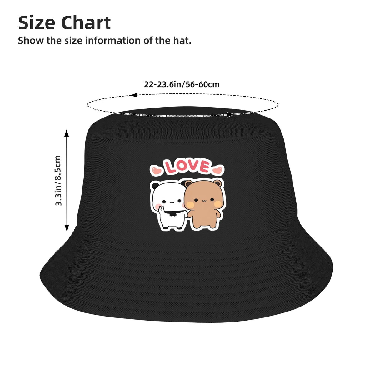 Bubu Dudu Love Story Bucket Hat Panda Bear