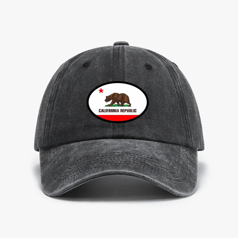 California Republic State Flag Men Women Baseball Cap