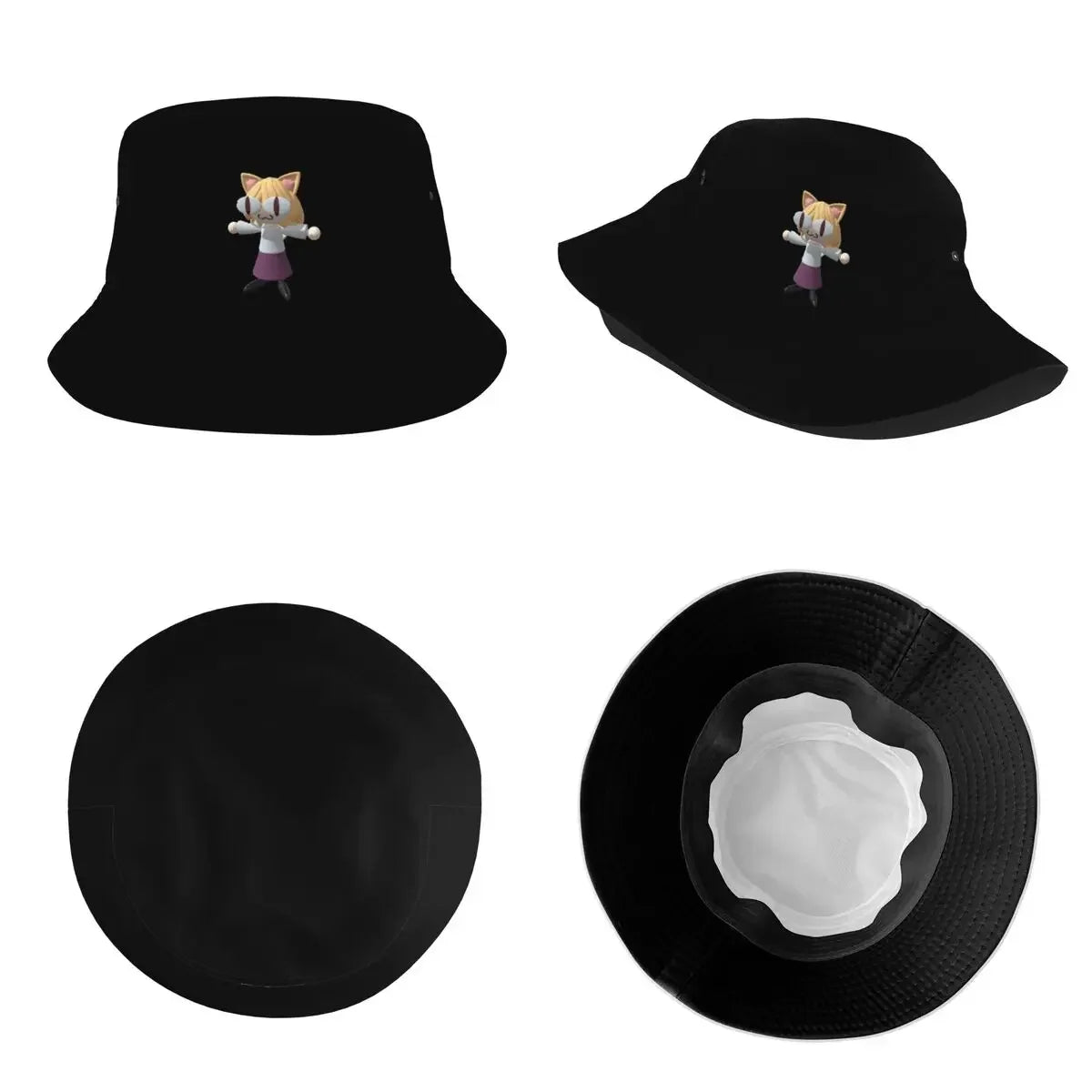 Summer Panama Caps Neco Arc Funny Neko Memes Bucket Hats