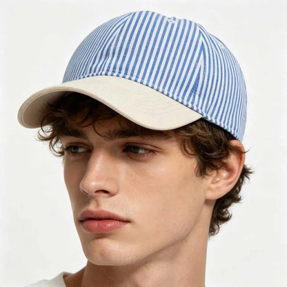 Fashion Korean Style Striped Soft Top Baseball Cap