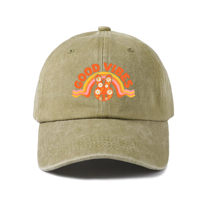 Good Vibes Rabbit Graphic Baseball Cap