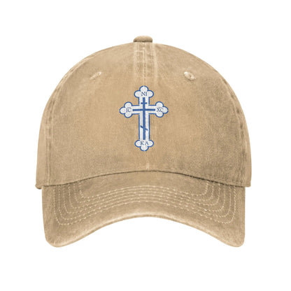 Russian Orthodox Cross PrintDenim Cap Casual Baseball Caps