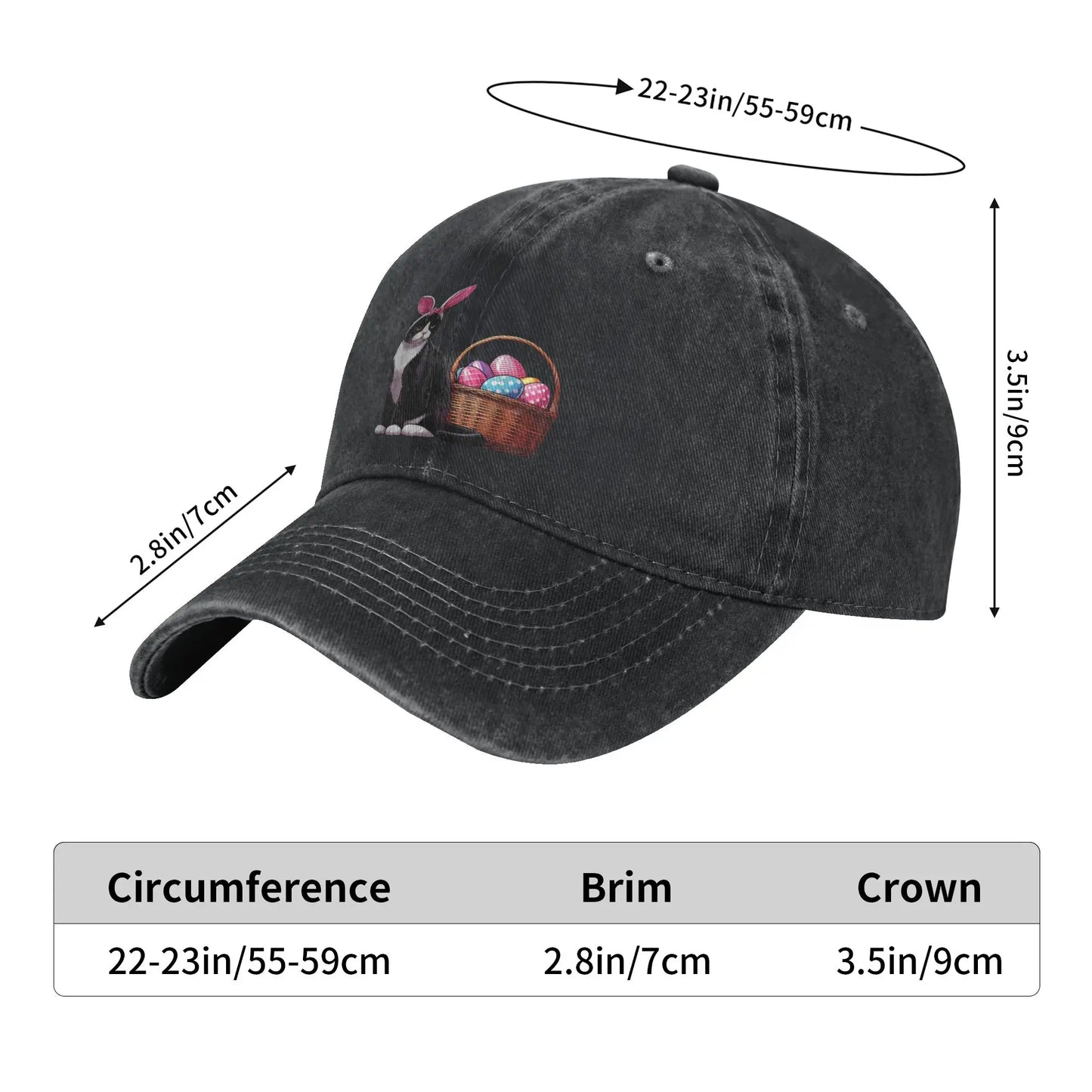 Funny Easter Cats Ears Bunny Eggs Casual Baseball Cap
