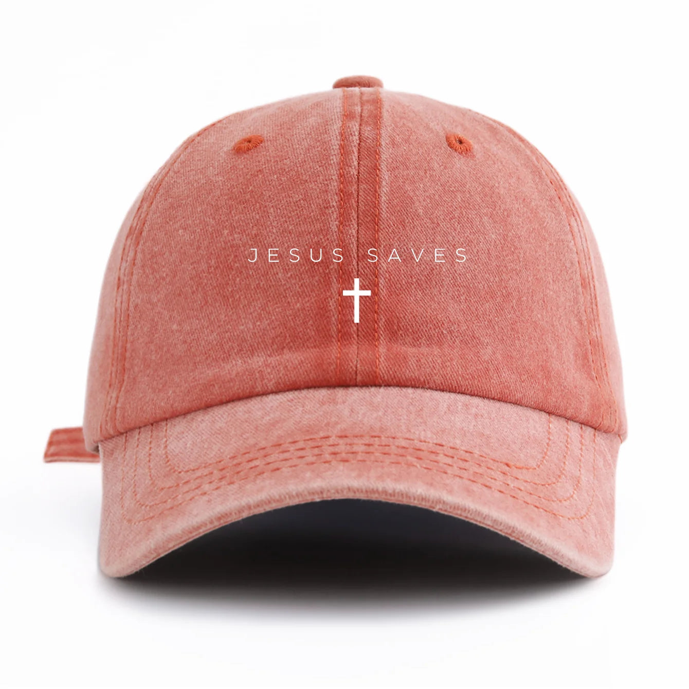 JESUS SAVES Print Washed Baseball Cap For Adults