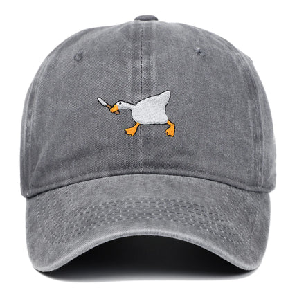Embroidered Baseball Cap With Goose Pattern For Men And Women