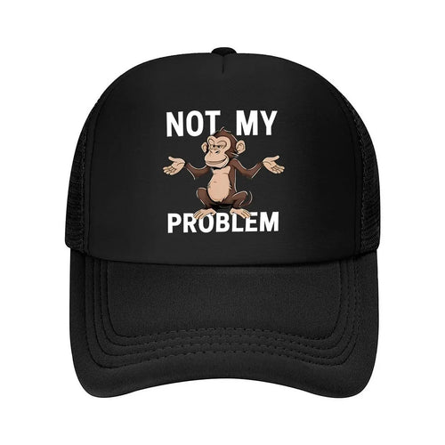 Vintage Baseball Cap Monkey NOT MY PROBLEM 2D Print 2026 Mesh Baseball Cap