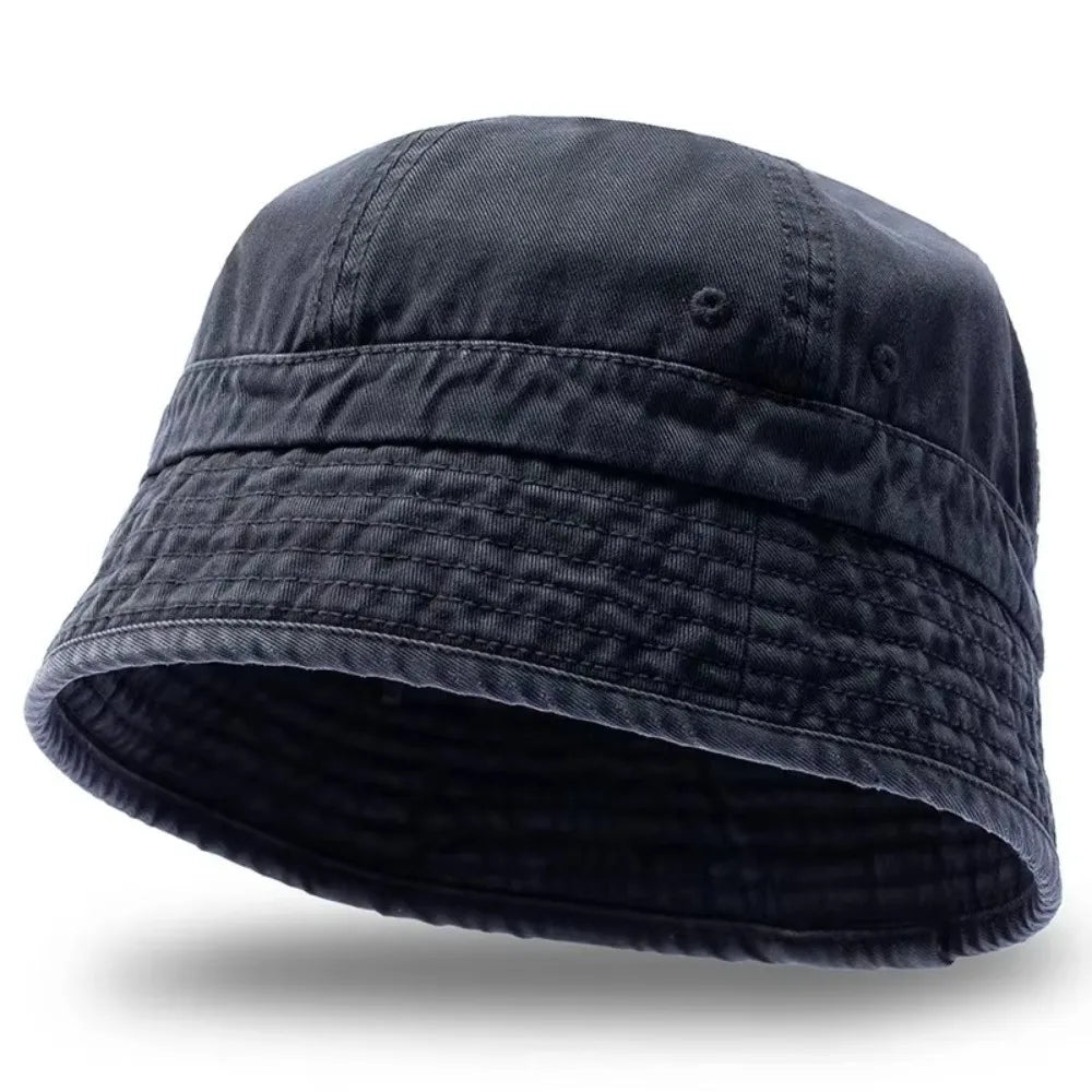 Bucket Hat Japanese Style Short-brim Fisherman Cap Big Head Circumference
