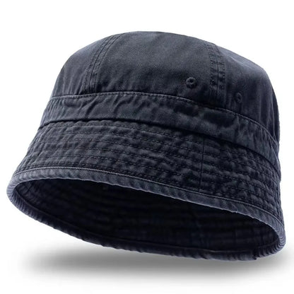 Bucket Hat Japanese Style Short-brim Fisherman Cap Big Head Circumference
