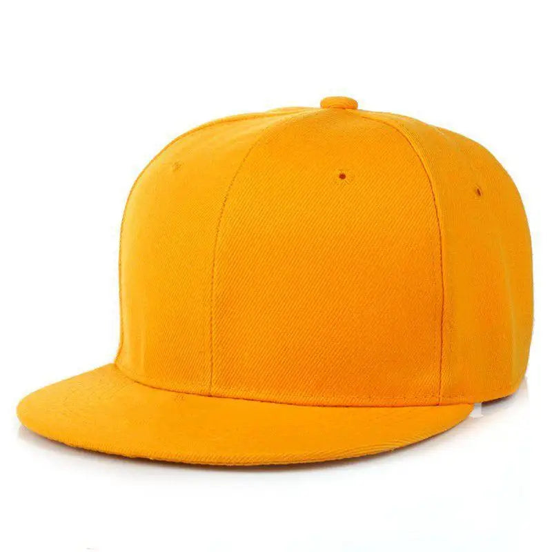 Unisex Hip Hop Solid Color Flat Brim Snapback Hats For Women