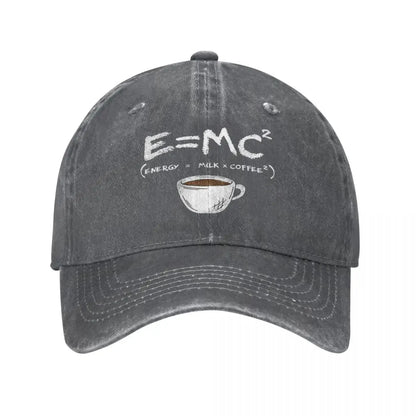 Vintage Energy=Milk+Coffee E=MC Baseball Caps