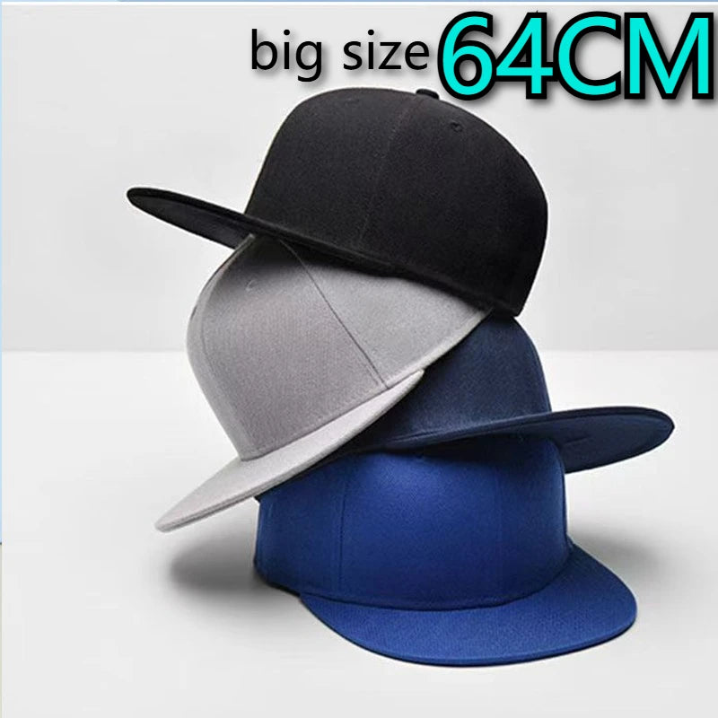 Big size Back Closed Skateboard Cap Women Fitted XXL Male hip-hop Snapback Skate Caps
