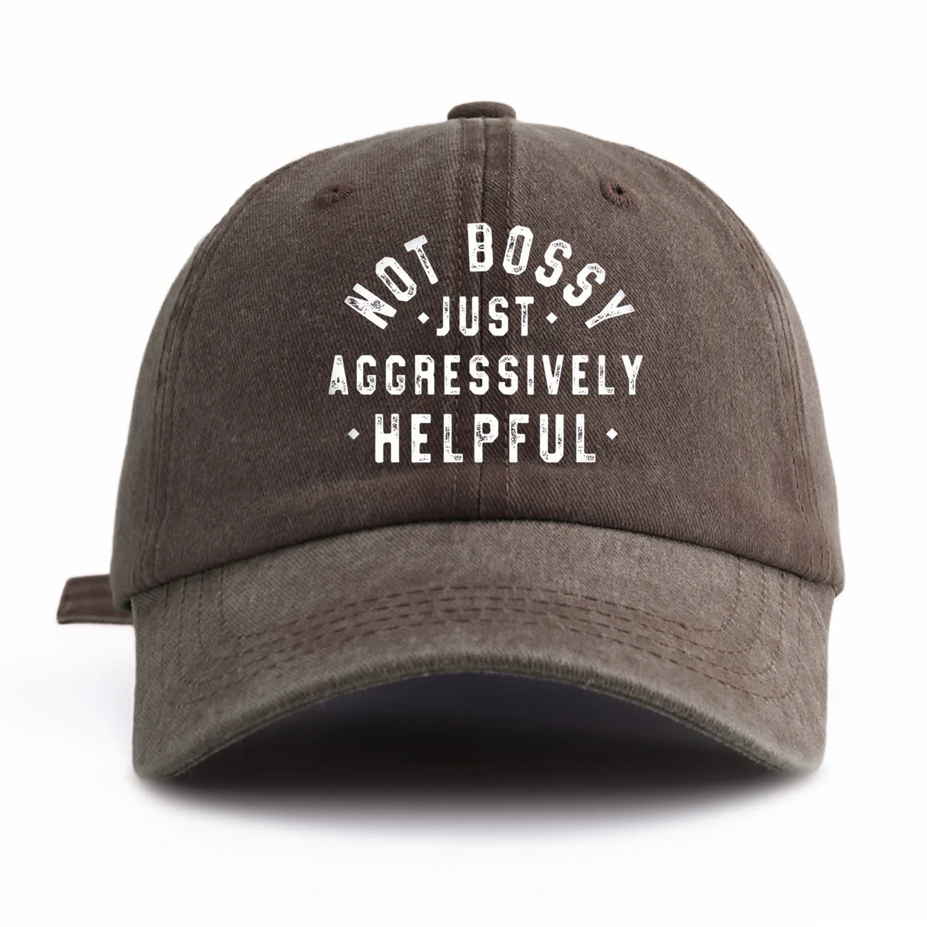 NOT BOSSY Print Washed Baseball Cap