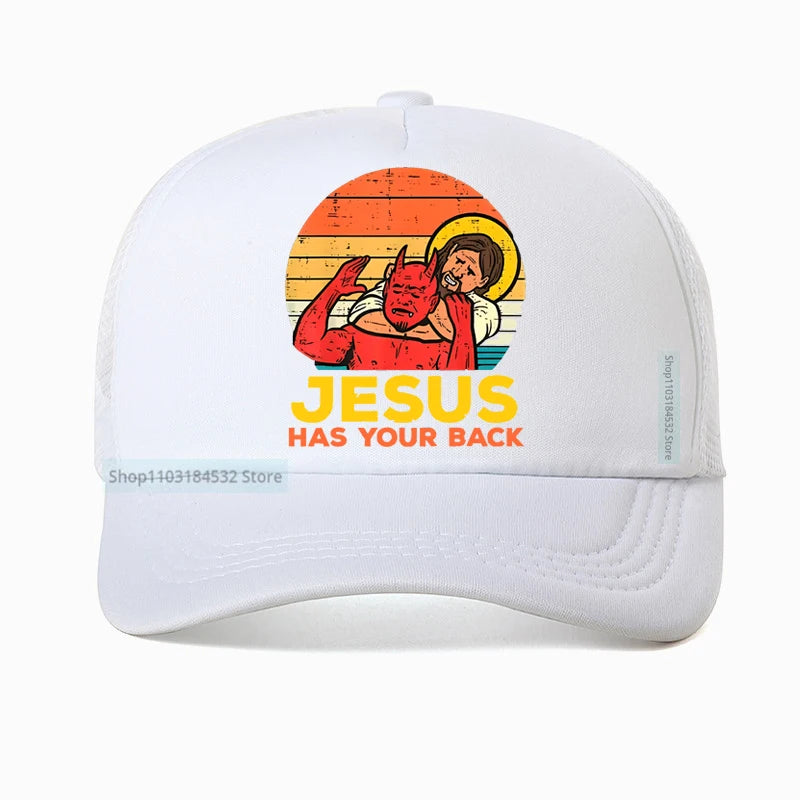 Jesus Has Your Back Jiu Jitsu Retro Christian Baseball Cap
