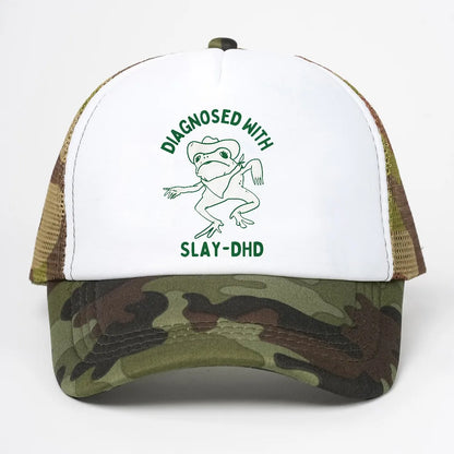 Diagnosed With Slay-dhd Baseball Cap Fashion Frog Graphic