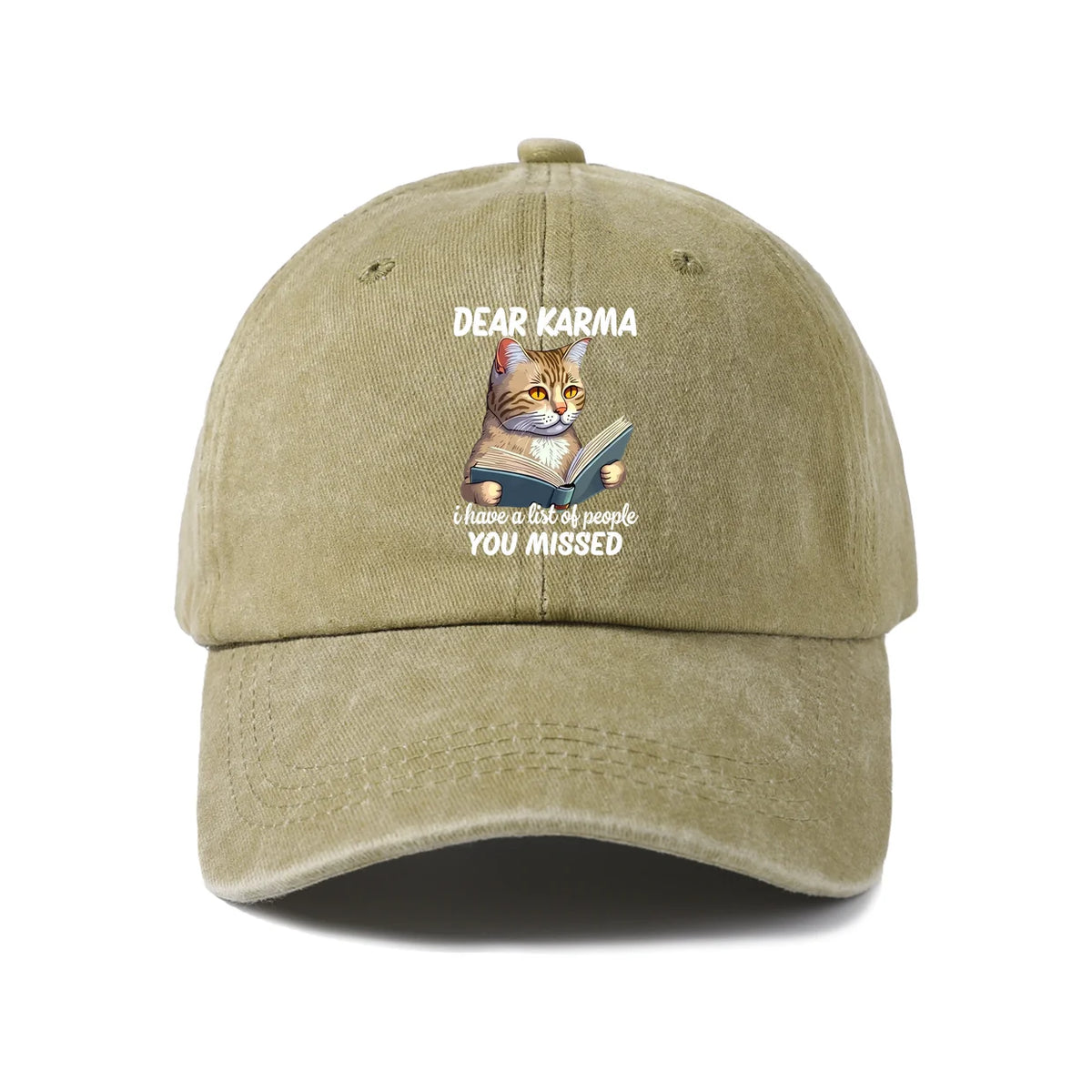 Dear Karma Cat Quote Graphic Baseball Cap
