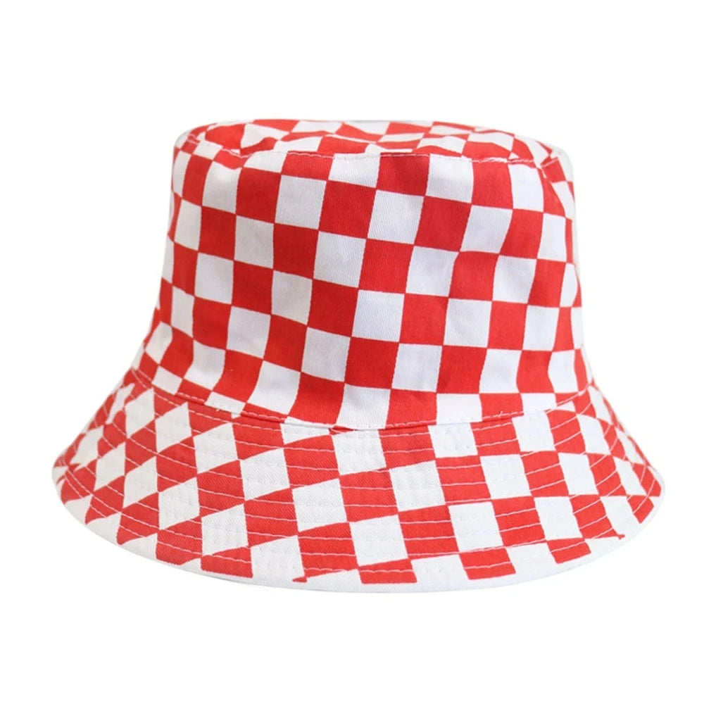 Black And White Checkered Chessboard Checkered Fsherman Hat Bucket Hat
