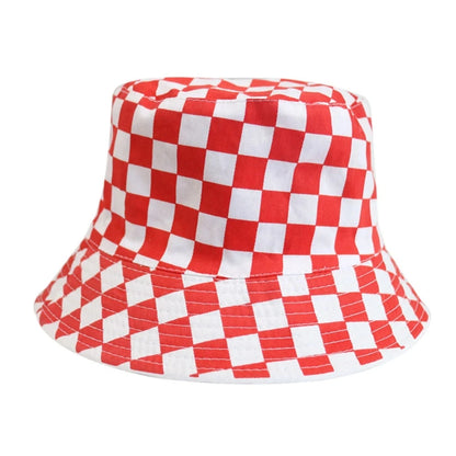 Black And White Checkered Chessboard Checkered Fsherman Hat Bucket Hat