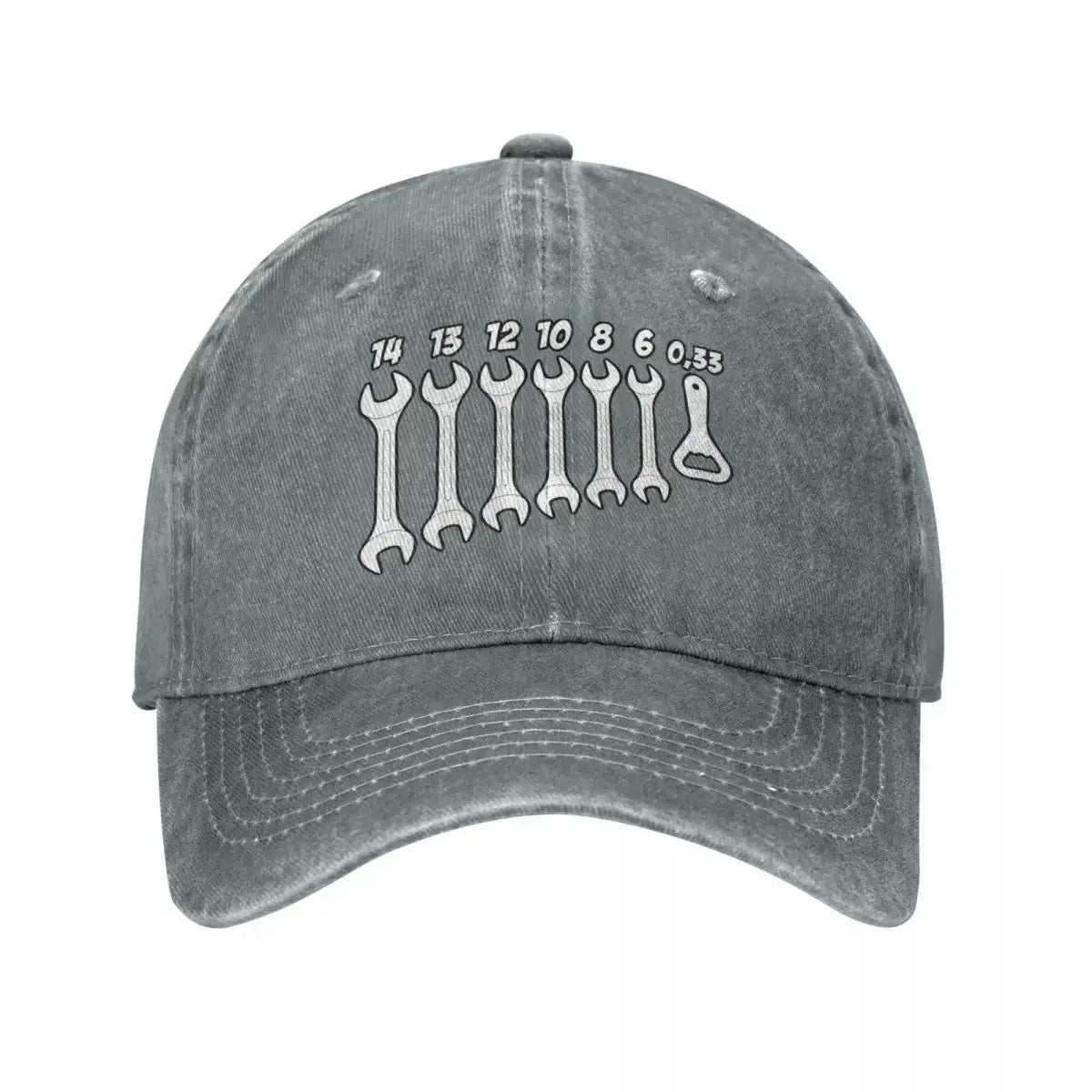 Casual Washed Screw Wrench Opener Mechanic Baseball Cap