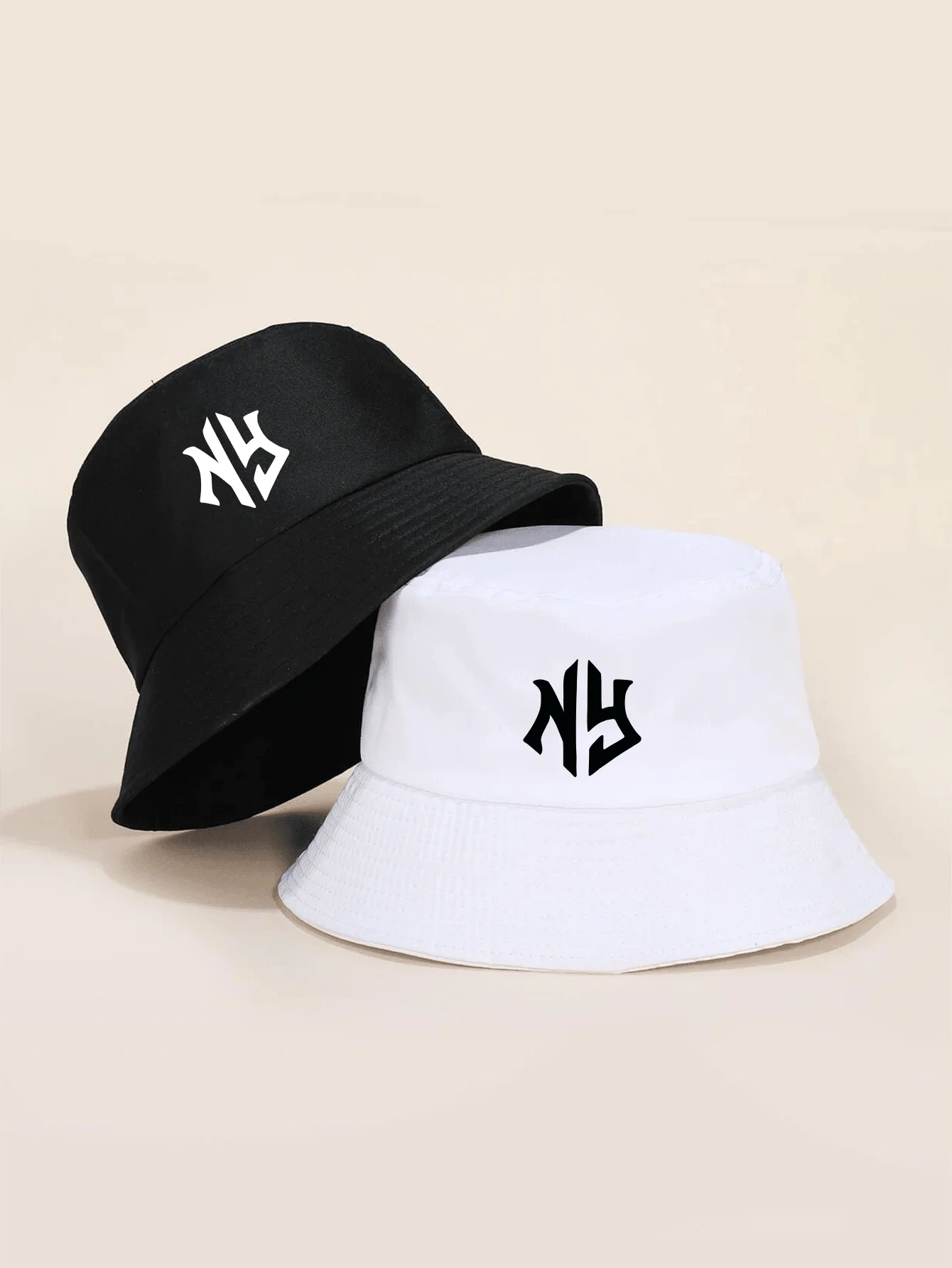 NY Letter Patterned Bucket Hats