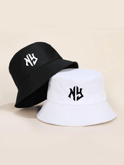 NY Letter Patterned Bucket Hats