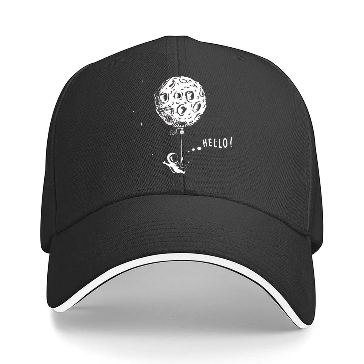 Space Themed Astronaut Moon Balloon Hello Sandwich Baseball Cap