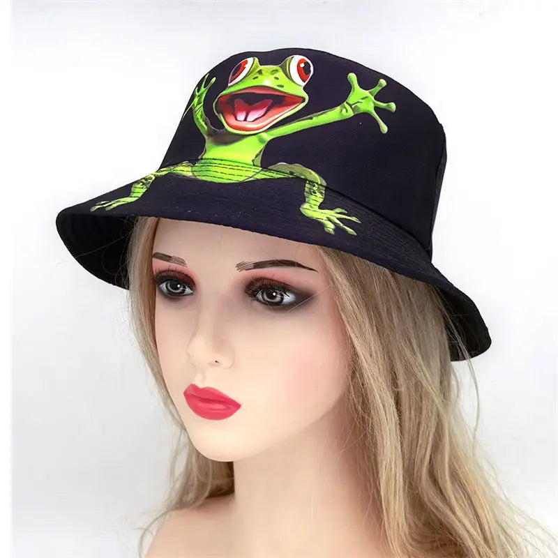 Four Seasons Polyester Cartoon Print Bucket Hat