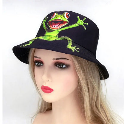 Four Seasons Polyester Cartoon Print Bucket Hat